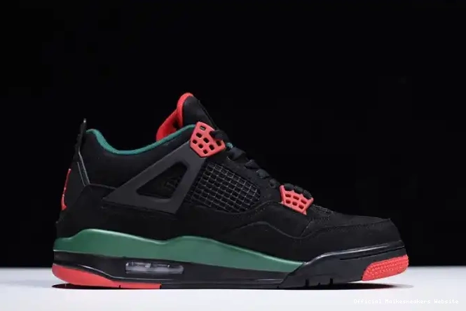Official Maikesneakers Air 4 AQ3816-063 Red NRG Gorge Jordan Black GUCC Green-Varsity 0510